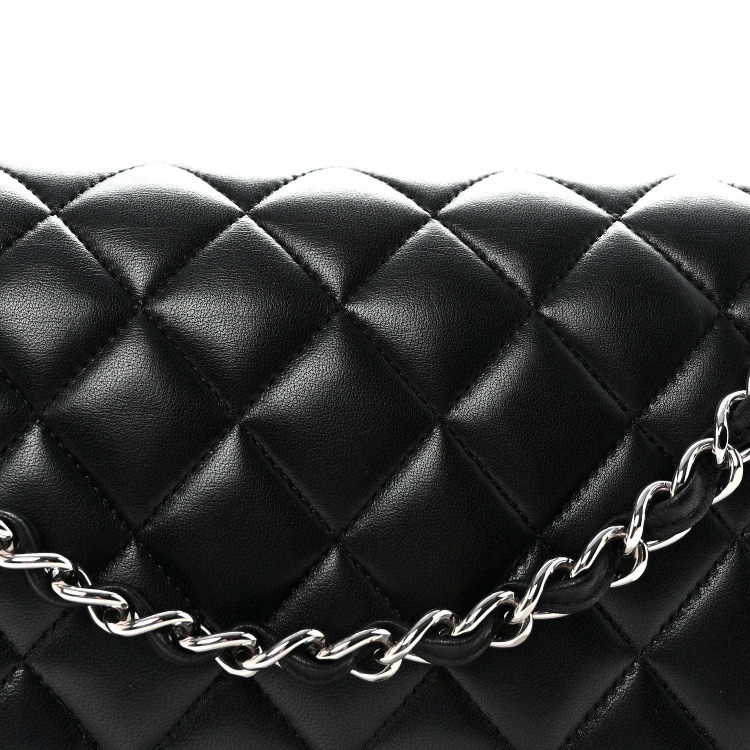 Chanel Lambskin Quilted Jumbo Double Flap Black