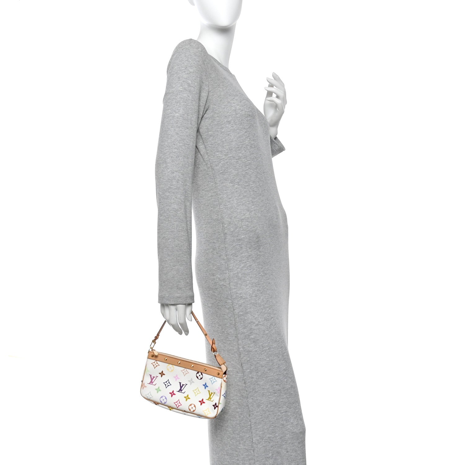 Louis Vuitton Monogram Multicolor Pochette Accessories White