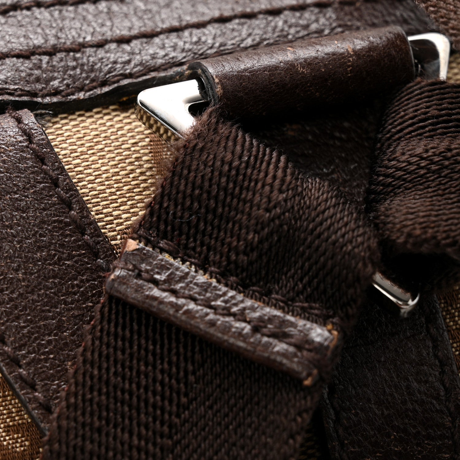 Gucci Monogram Backpack Dark Brown