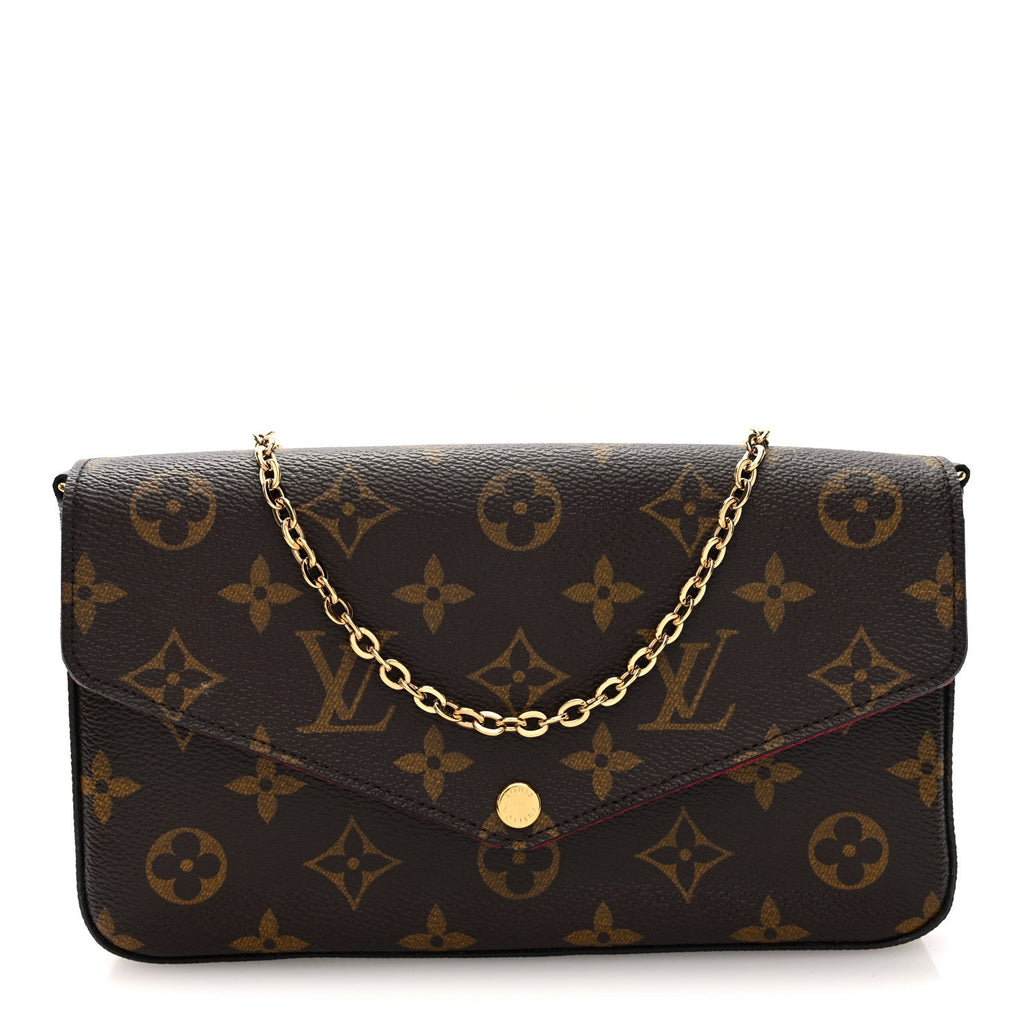 Louis Vuitton Monogram Pochette Felicie Chain Wallet Fuchsia