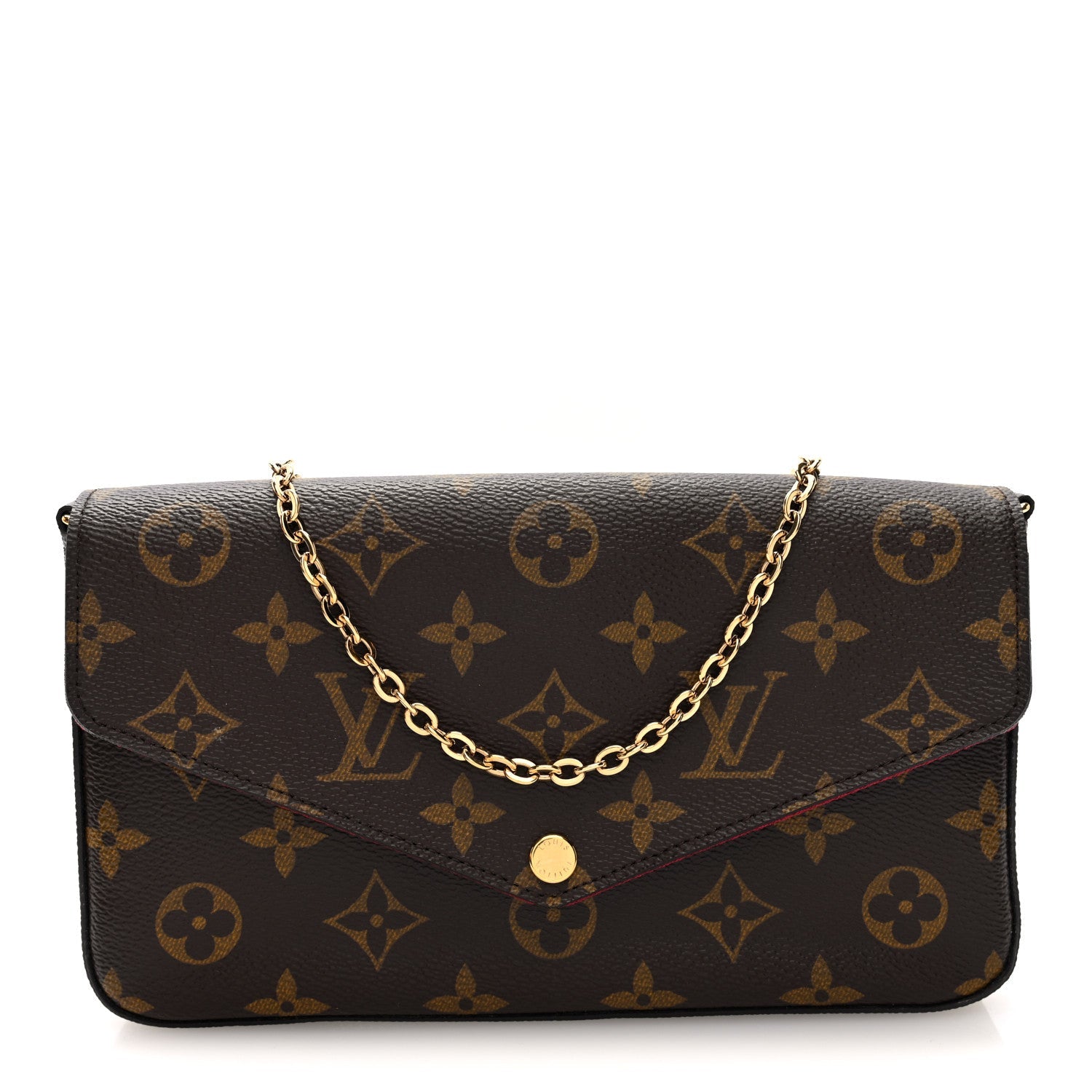 Louis Vuitton Monogram Pochette Felicie Chain Wallet Fuchsia