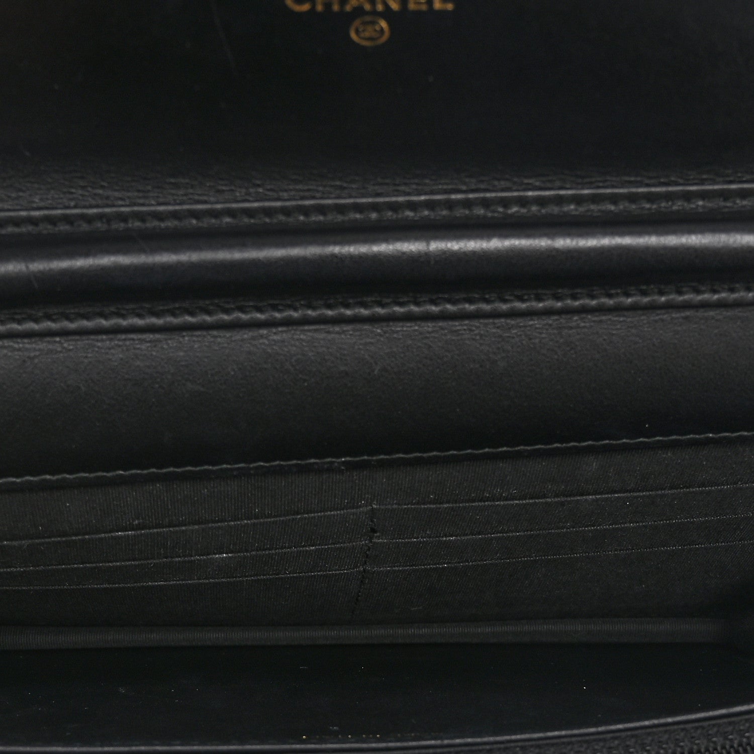 Chanel Caviar Quilted CC Filigree Wallet On Chain WOC Black