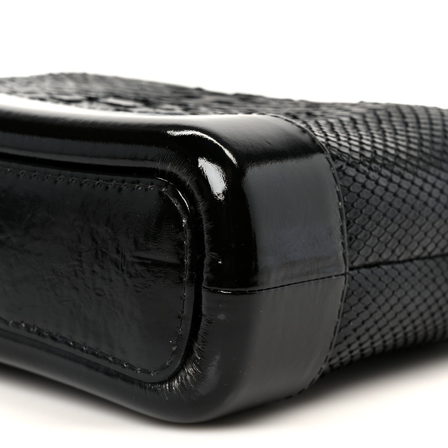Chanel Snakeskin Patent Calfskin Small Gabrielle Hobo Black
