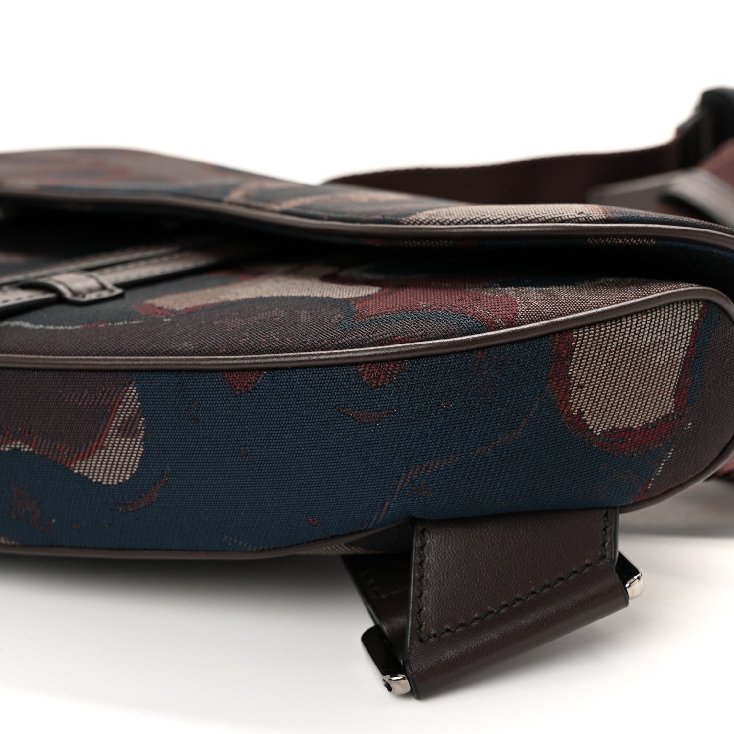 Christian Dior X PETER DOIG Denim Camouflage Saddle Bag Brown