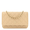 Chanel Caviar Quilted Wallet on Chain WOC Beige