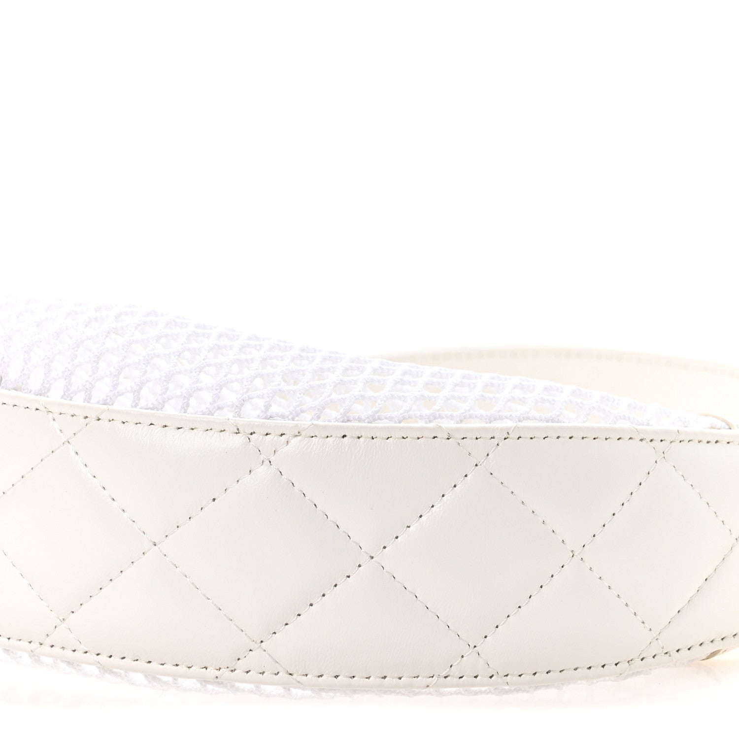 Chanel Mesh Shiny Lambskin Chain Hobo White