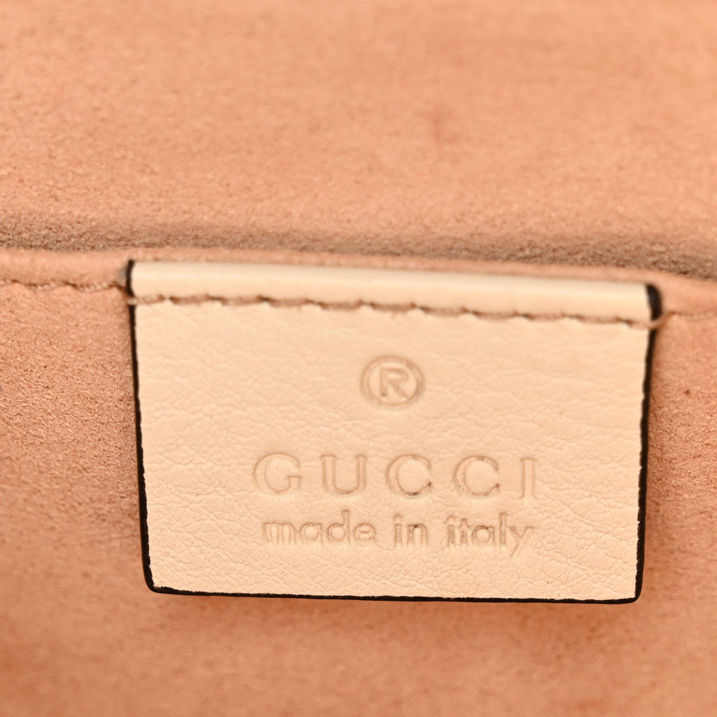 Gucci GG Supreme Monogram Calfskin Small Padlock Shoulder Bag Beige Mystic White Sun Oil