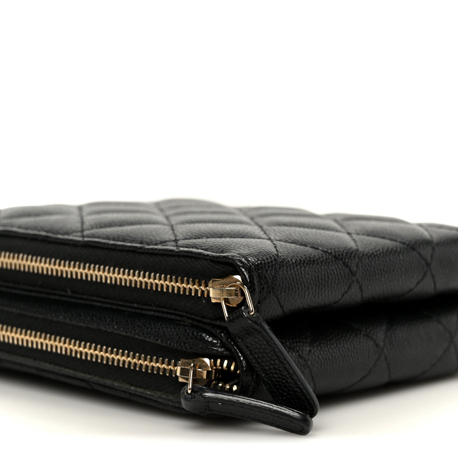 Chanel Caviar Quilted Phone Holder With Chain Black