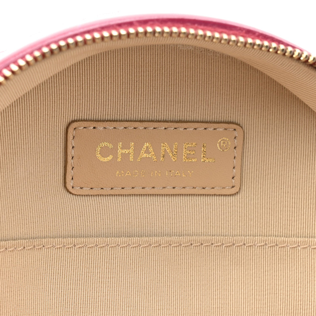 Chanel Glazed Calfskin Round As Earth Evening Bag Rouge
