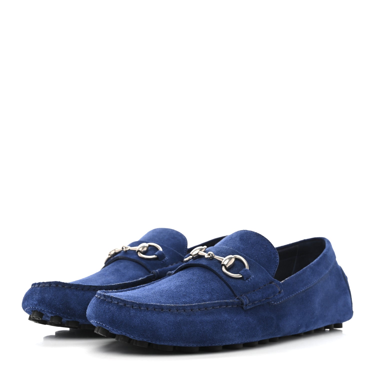 Gucci Suede Mens Horsebit Driver Loafers 8 Royale