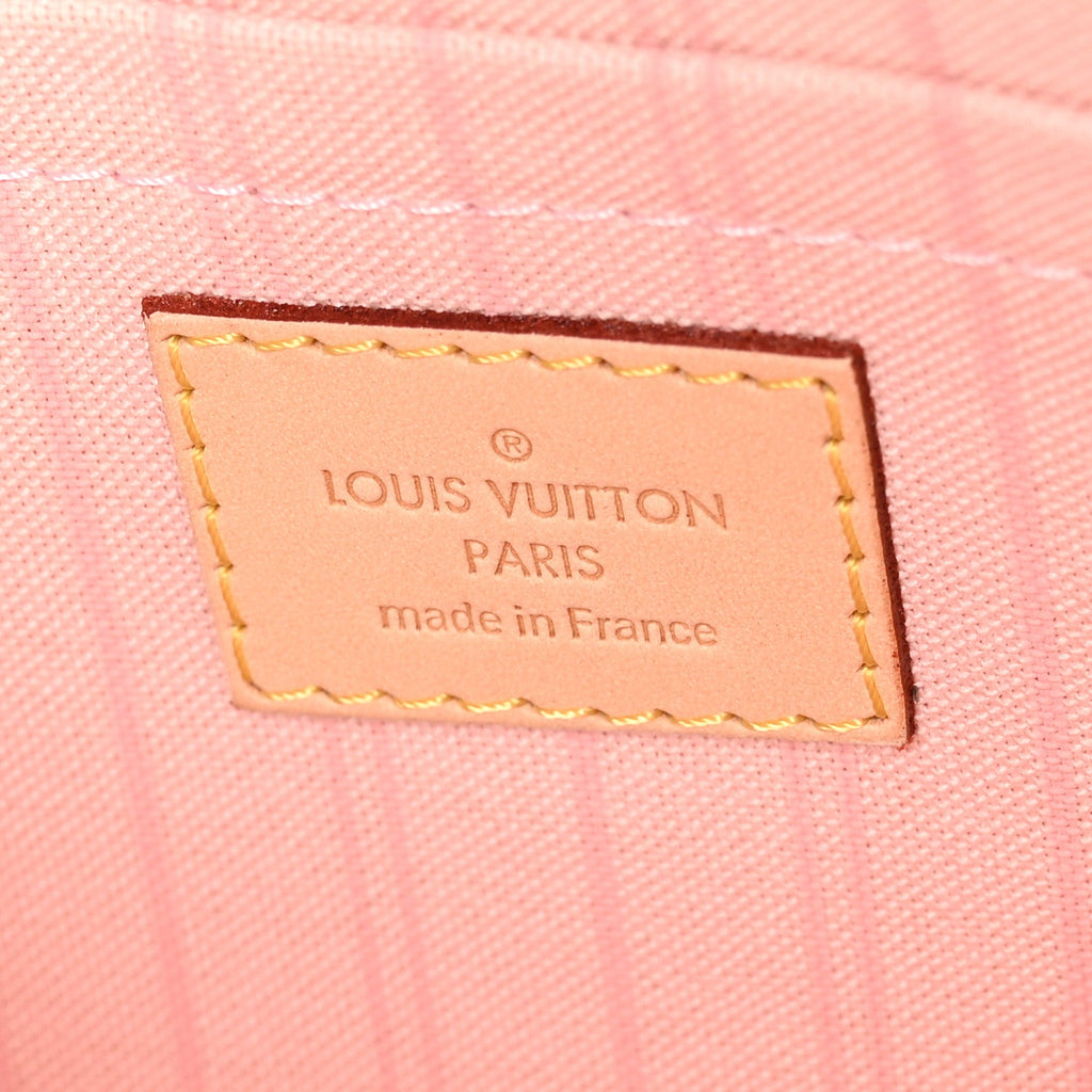 Louis Vuitton Damier Azur Neverfull MM GM Pochette Rose Ballerine