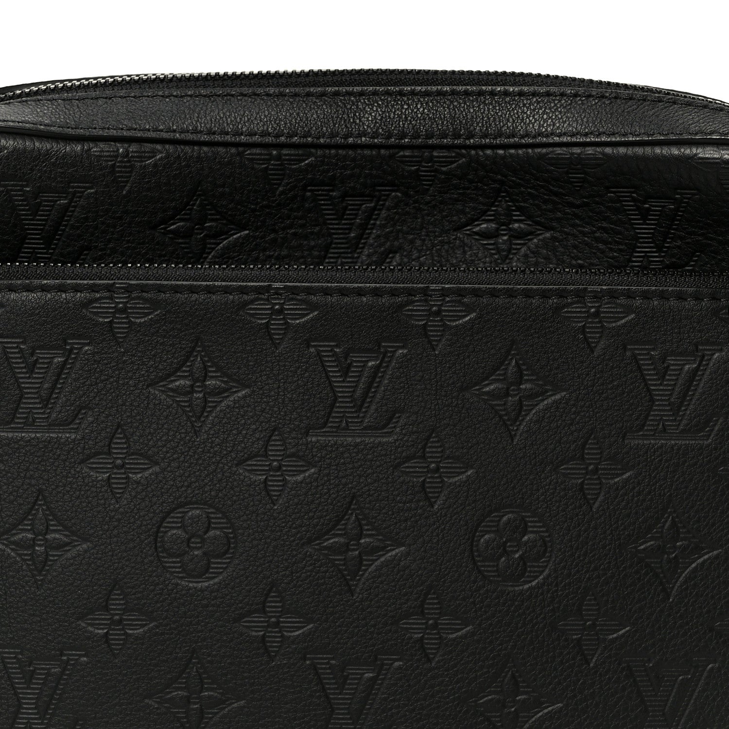 Louis Vuitton Calfskin Monogram Shadow Trio Messenger Black
