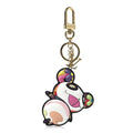 Louis Vuitton LV x TM Cowhide Monogram Superflat Panda Key Ring Bag Charm Multicolor