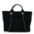 Chanel Mixed Fibers Small Deauville Tote Black