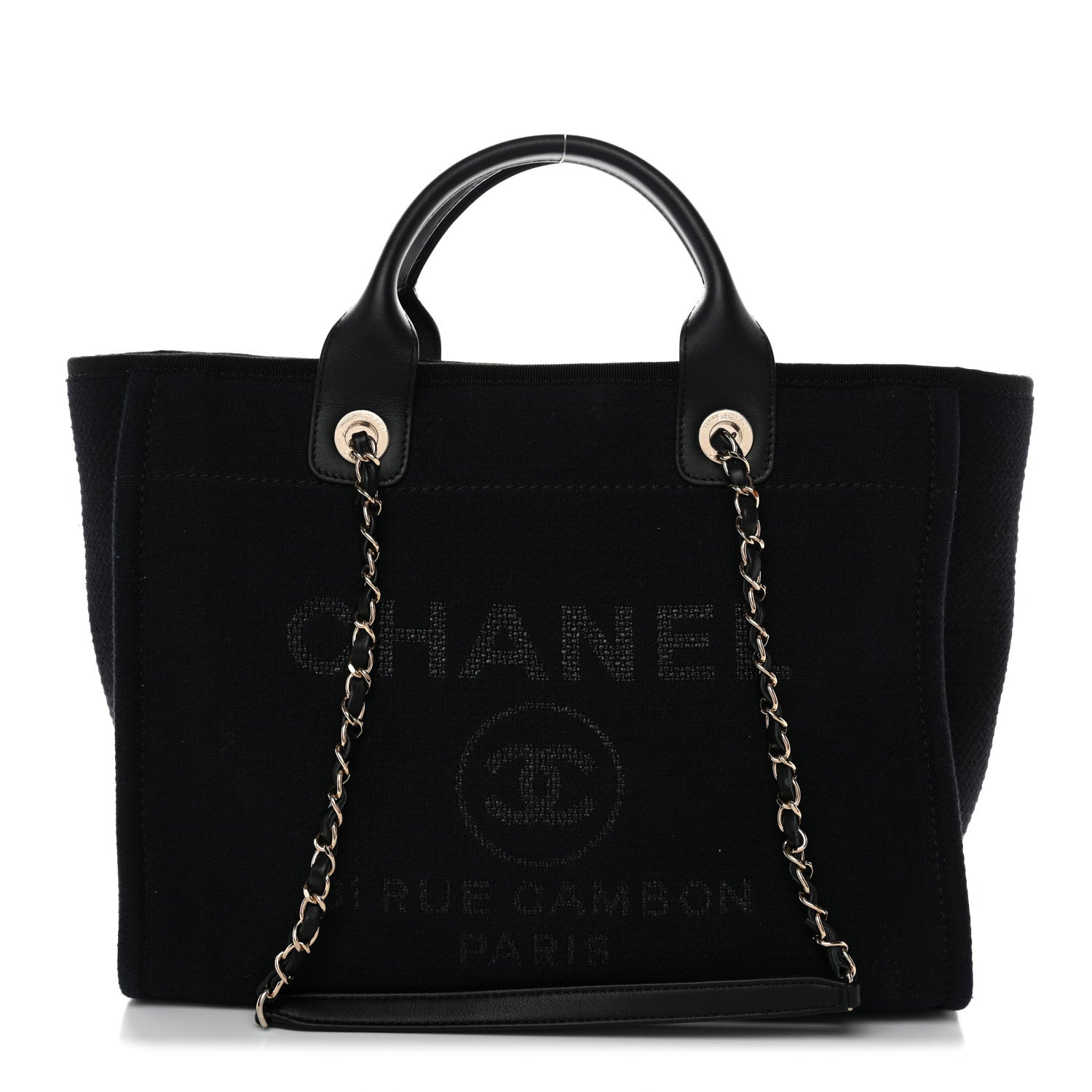 Chanel Mixed Fibers Small Deauville Tote Black