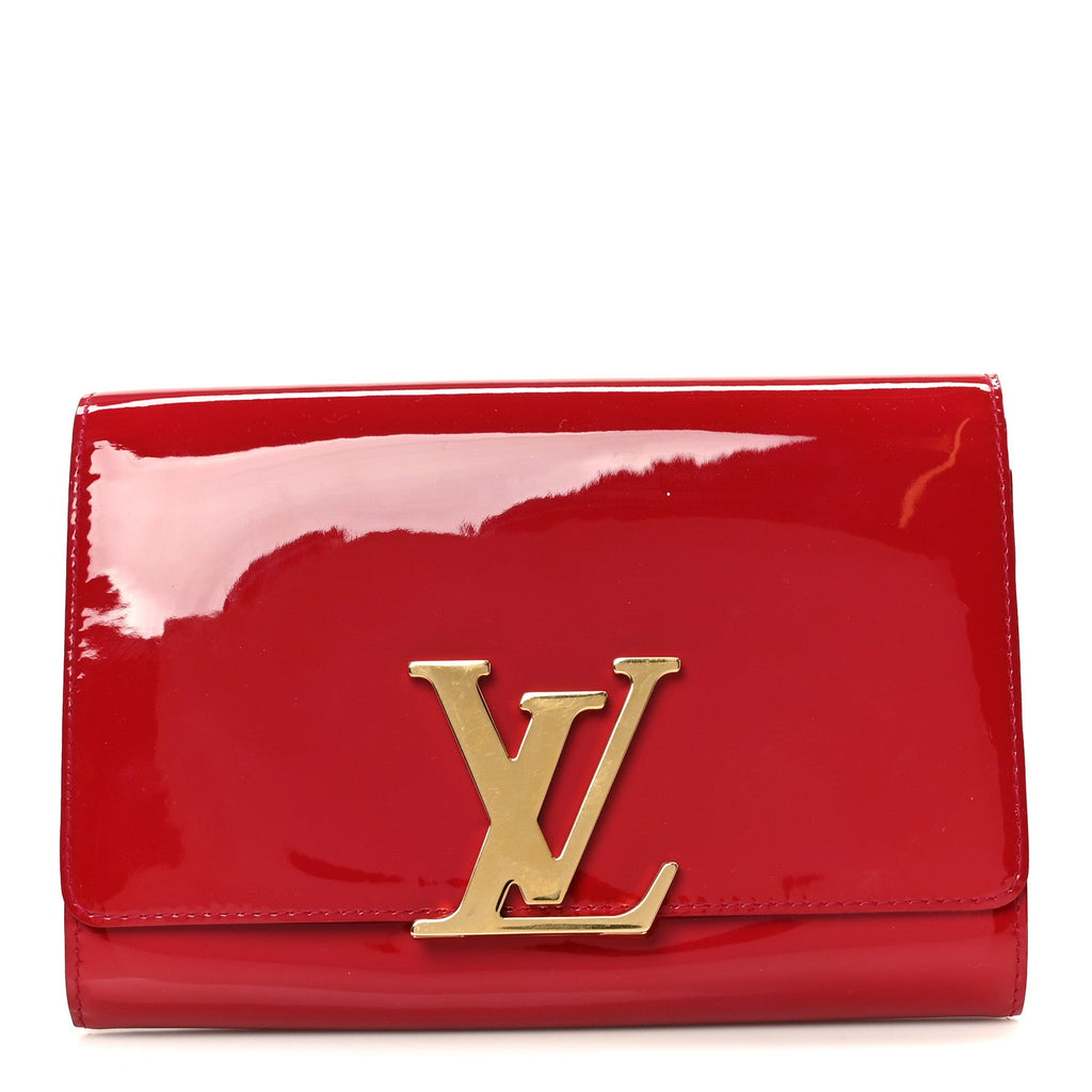 Louis Vuitton Patent Louise Clutch Rose Indien