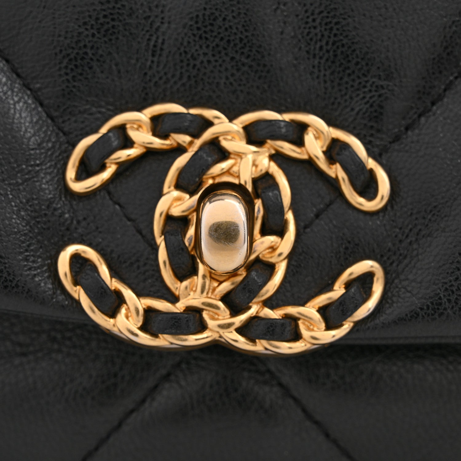 Chanel Goatskin Quilted Medium Chanel 19 Flap Black