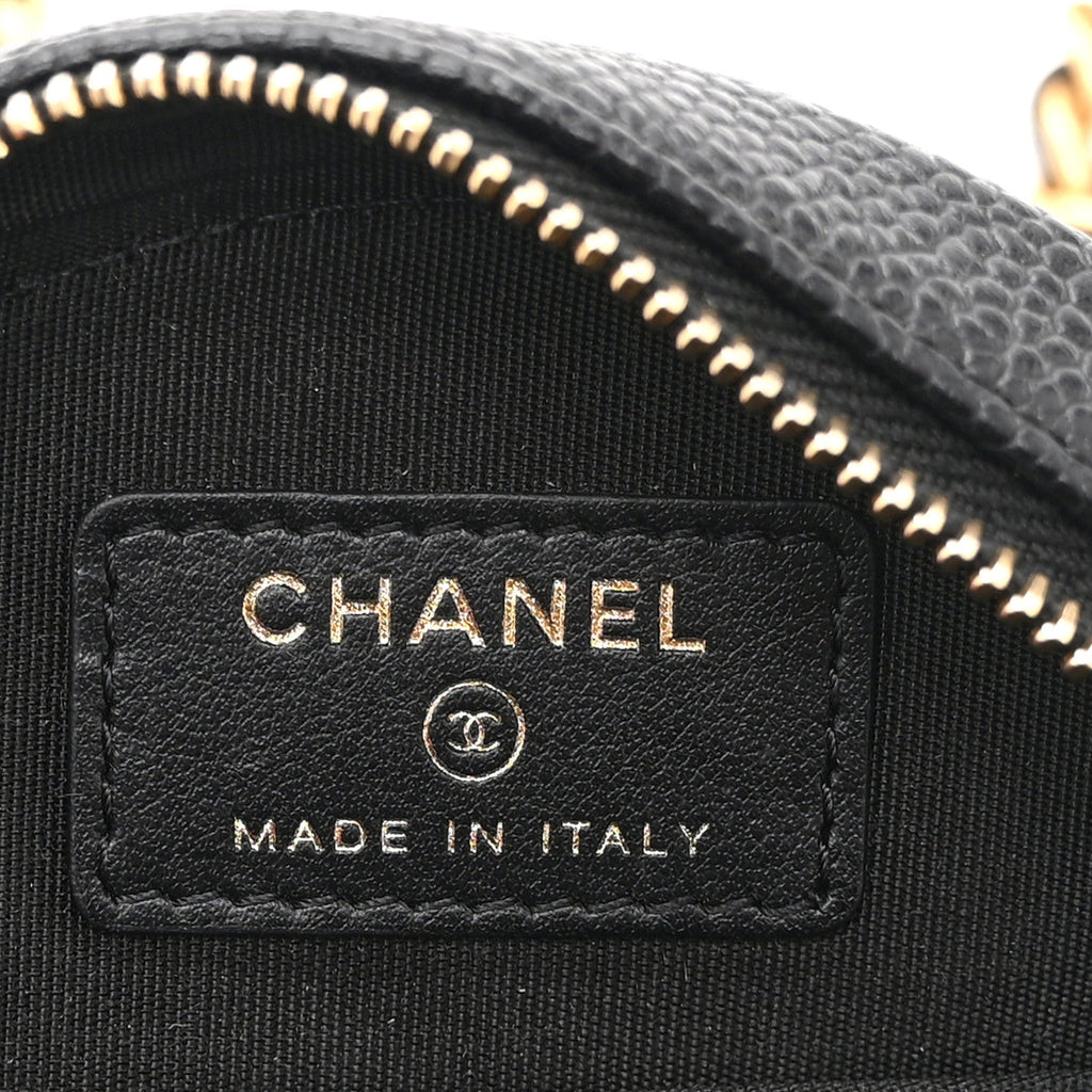 Chanel Caviar Quilted Round Filigree Crossbody Black