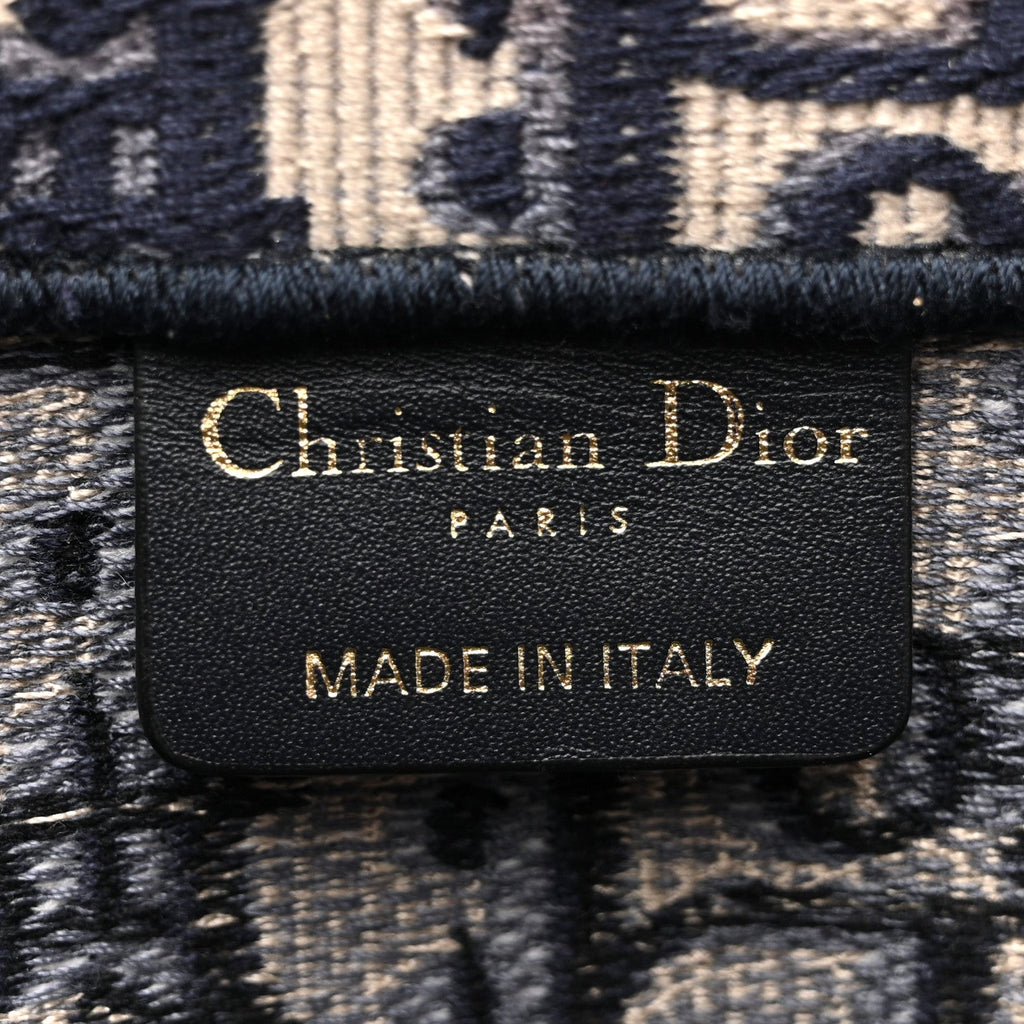 Christian Dior Oblique Large Book Tote Blue Multicolor