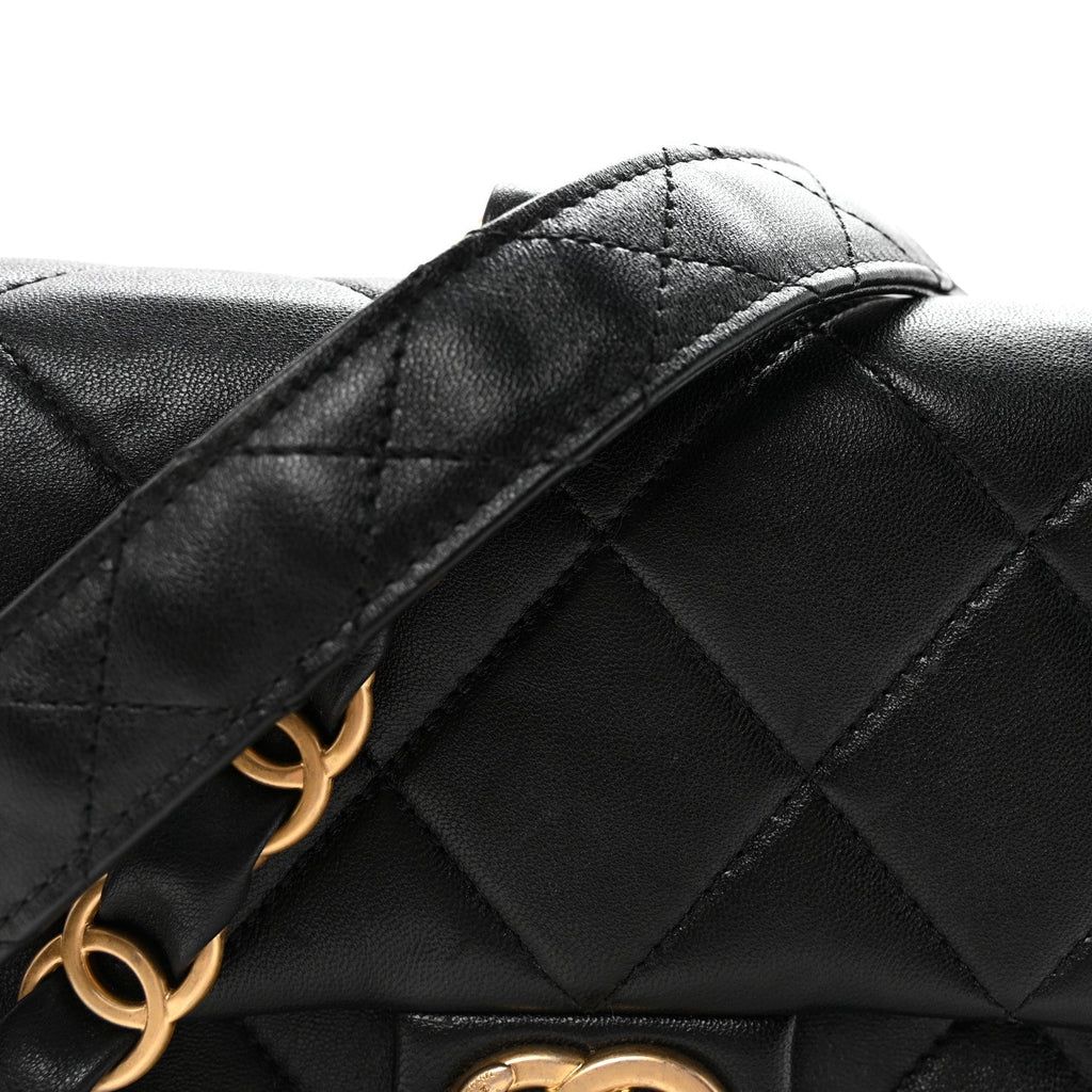 Chanel Lambskin Quilted Small CC Links Flap Black