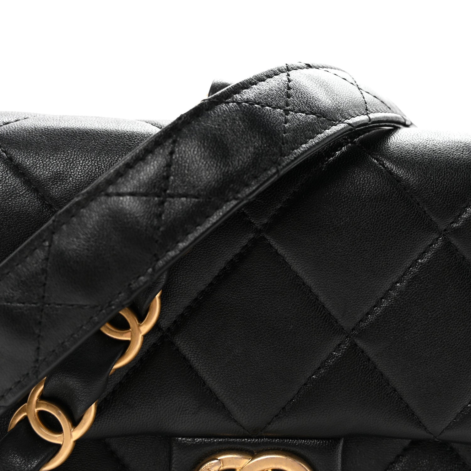 Chanel Lambskin Quilted Small CC Links Flap Black