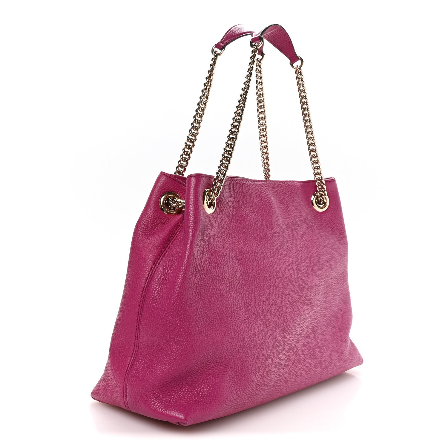 Gucci Cellarius Calfskin Medium Soho Chain Shoulder Bag Bright Bouganville