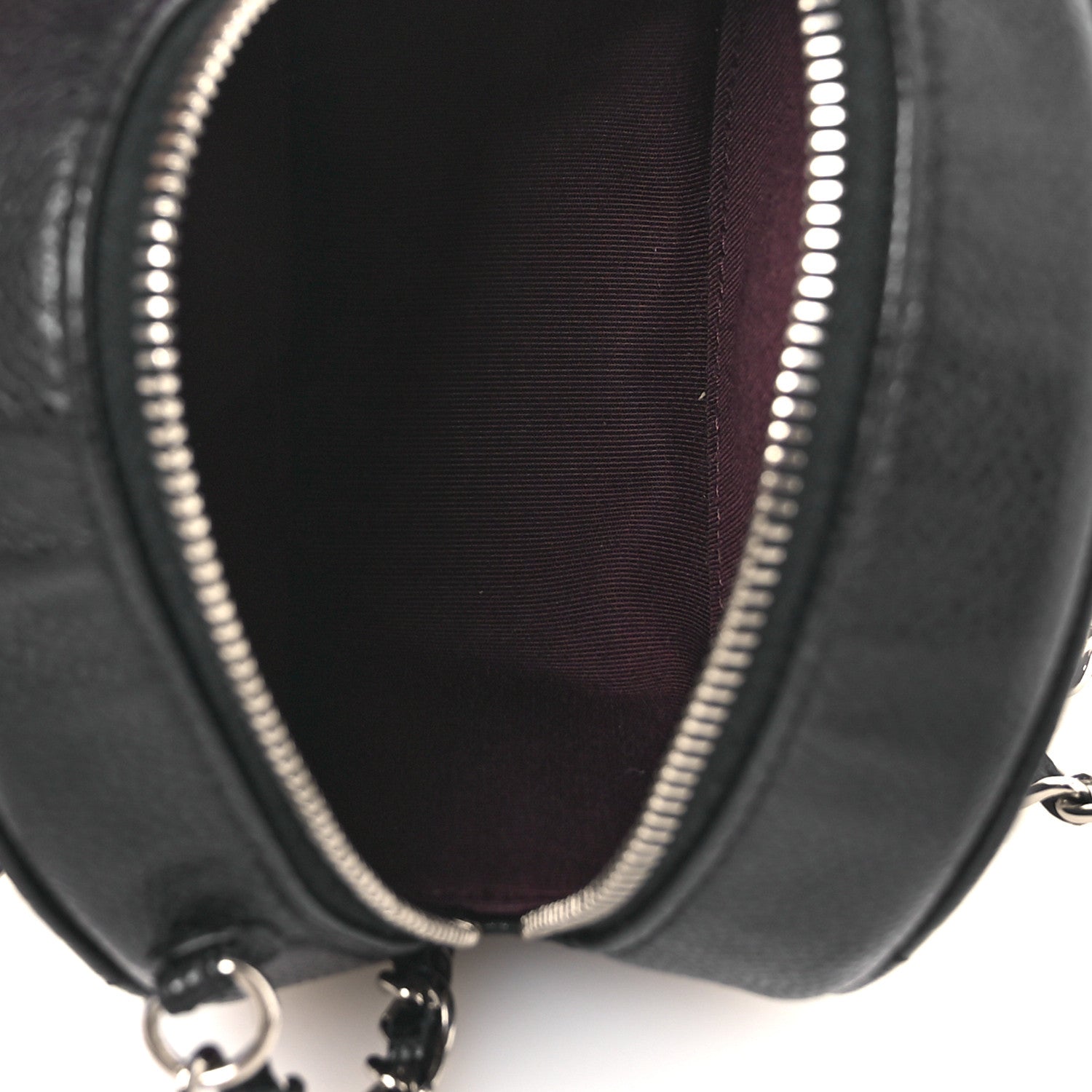 Chanel Caviar Quilted Round Clutch With Chain Black