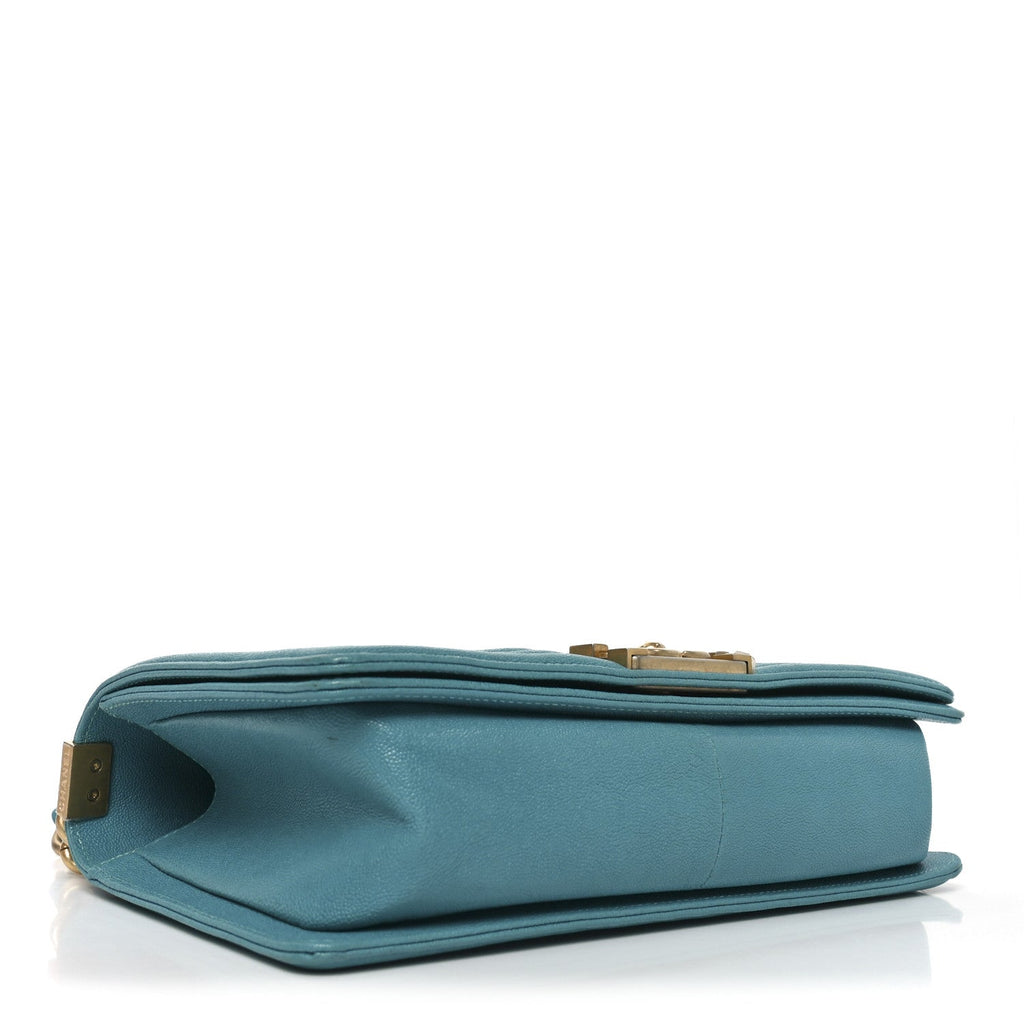 Chanel Caviar Quilted Medium Boy Flap Turquoise
