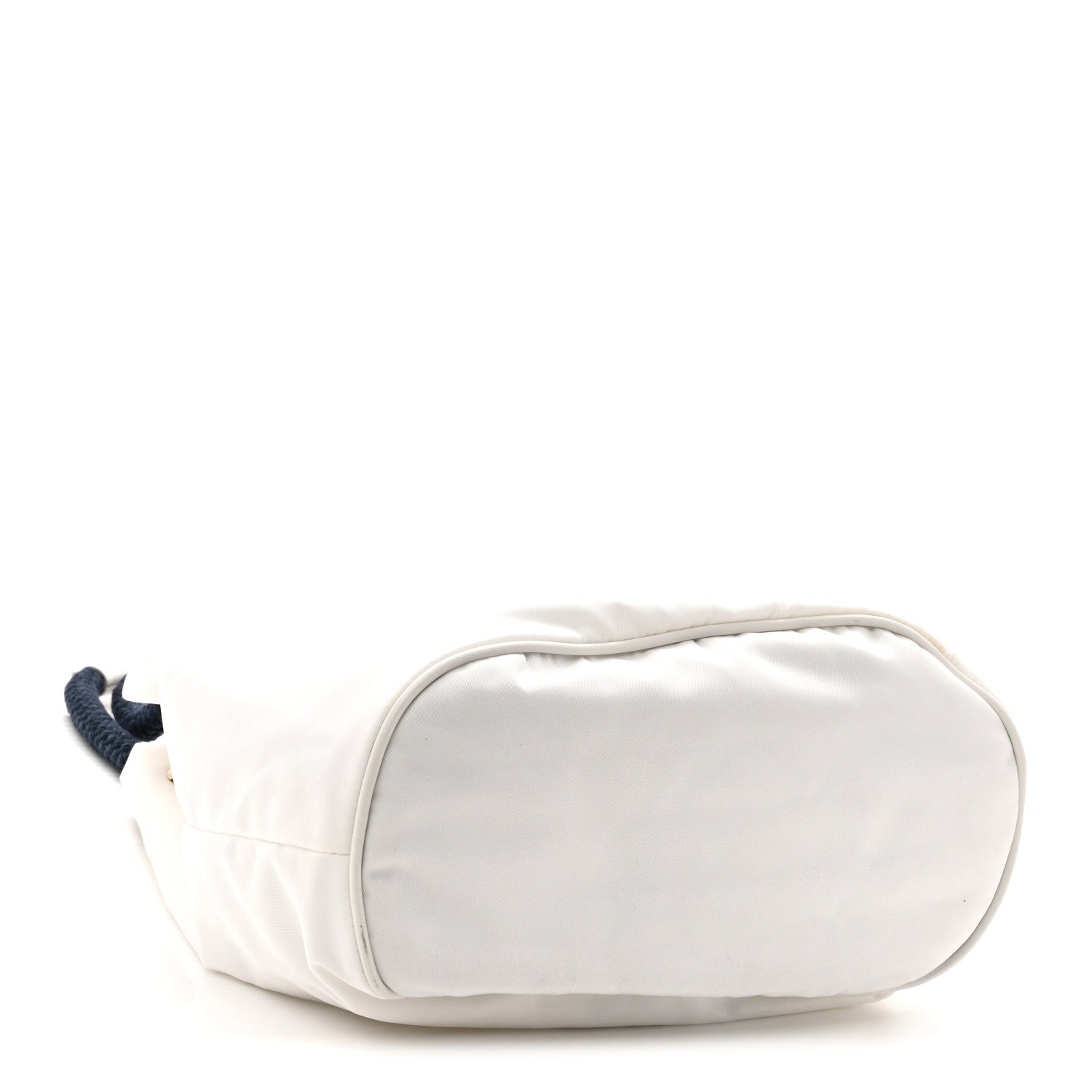 Prada Re-Nylon Triangle Mariner Small Bucket Bag White Baltico