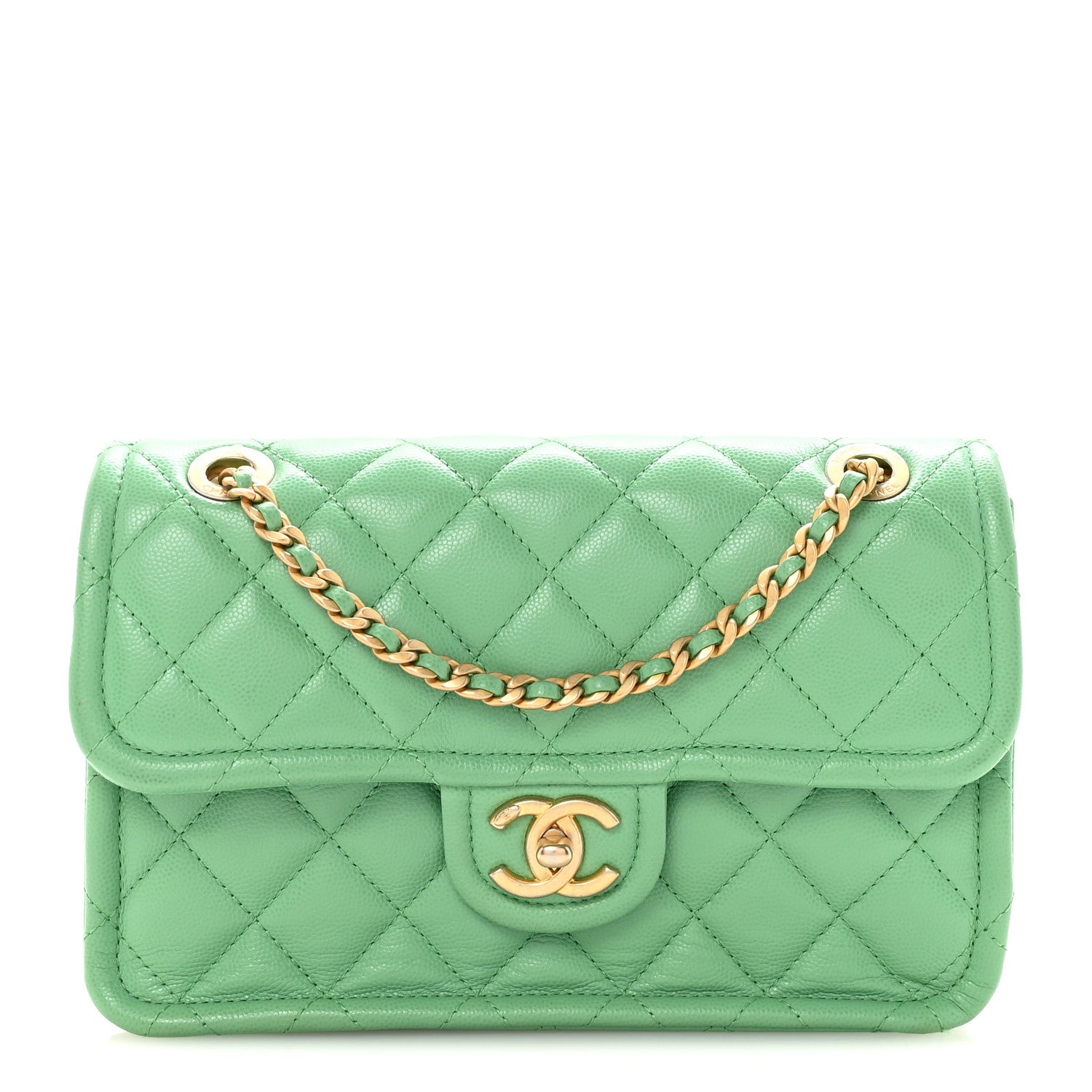 Chanel Caviar Quilted Medium Sweet Classic Flap Green