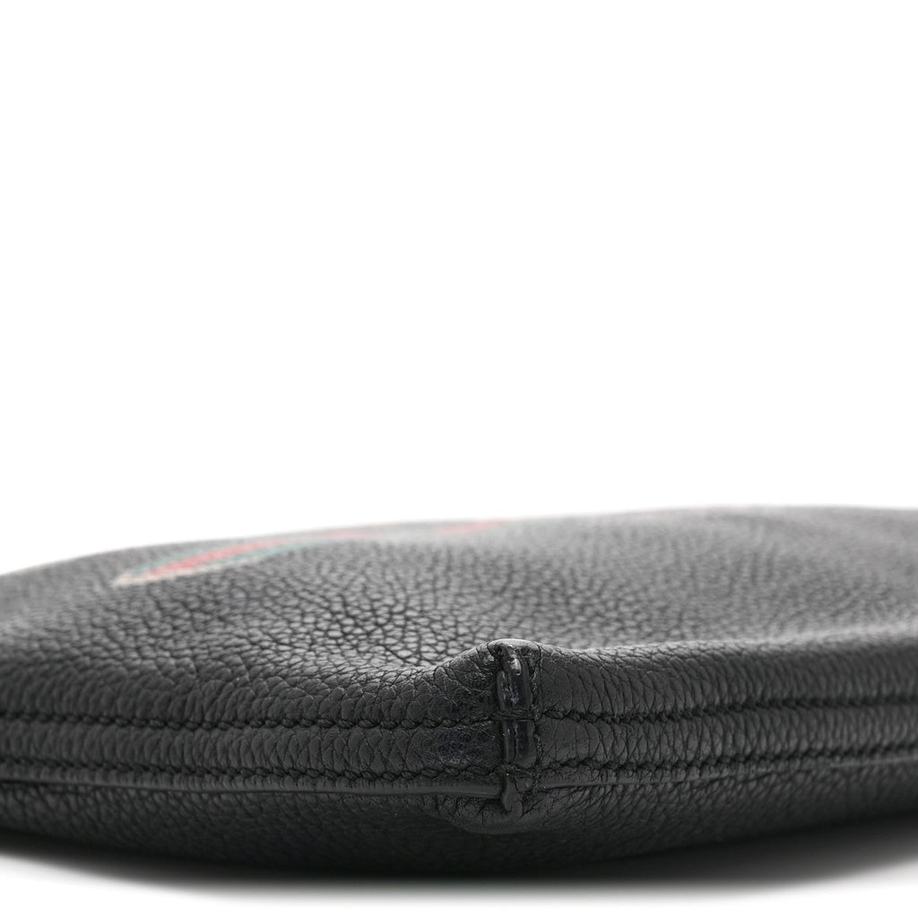 Gucci Pebbled Calfskin Medium Logo Portfolio Clutch Black