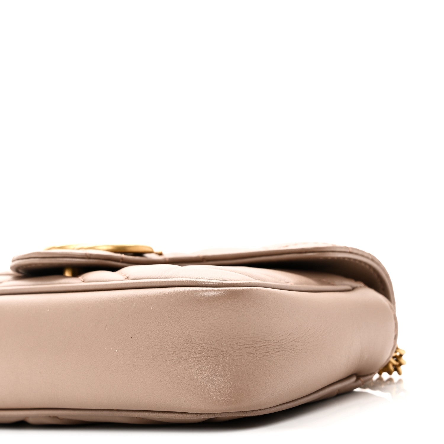 Gucci Calfskin Matelasse Super Mini GG Marmont Shoulder Bag Porcelain Rose