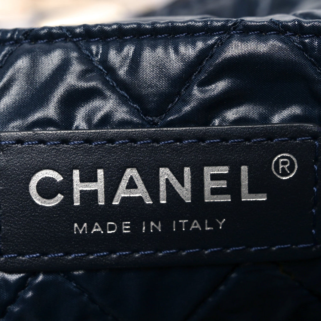 Chanel Nylon Cat Emoticon Tote Navy Silver