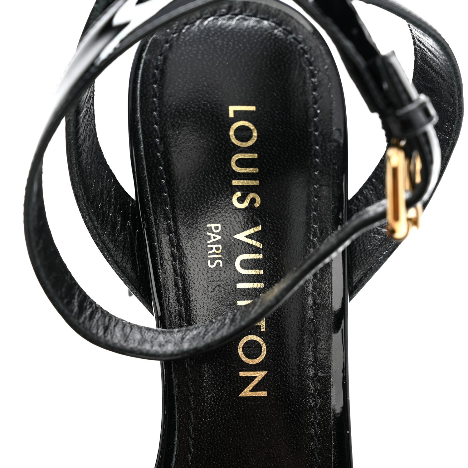 Louis Vuitton Patent Calfskin Shake Sandals 39 Black