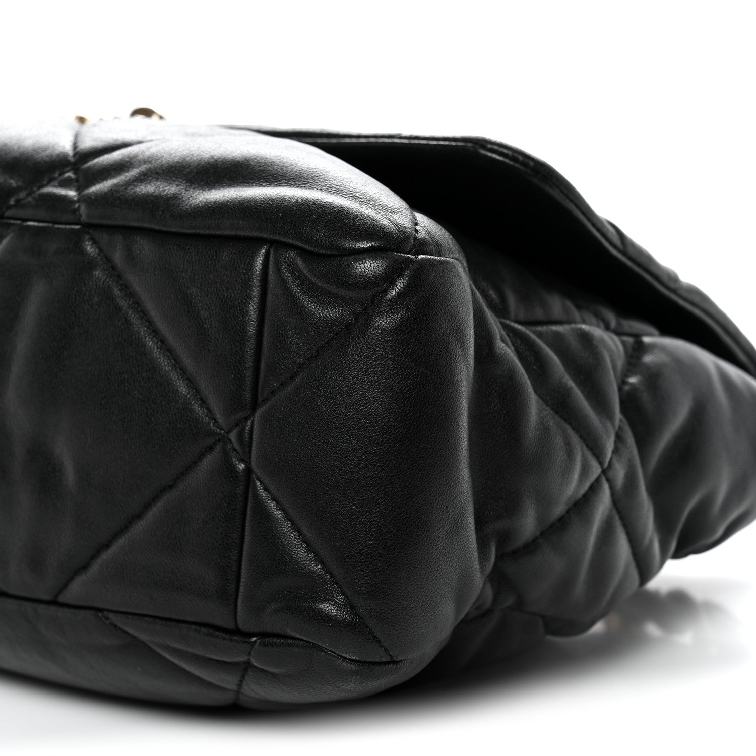 Chanel Goatskin Quilted Large Chanel 19 Flap Black
