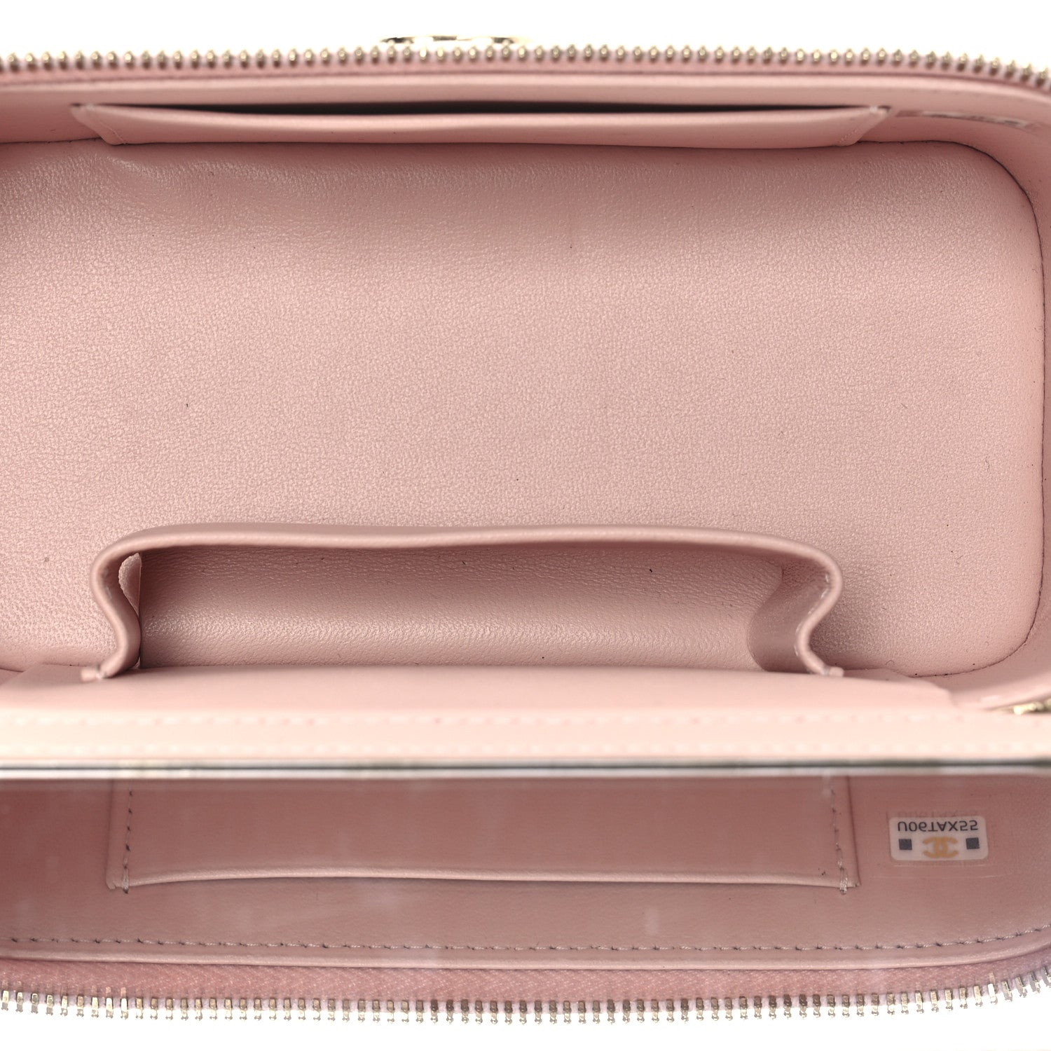 Chanel Shiny Lambskin Quilted Top Handle Vanity Case With Chain Pink