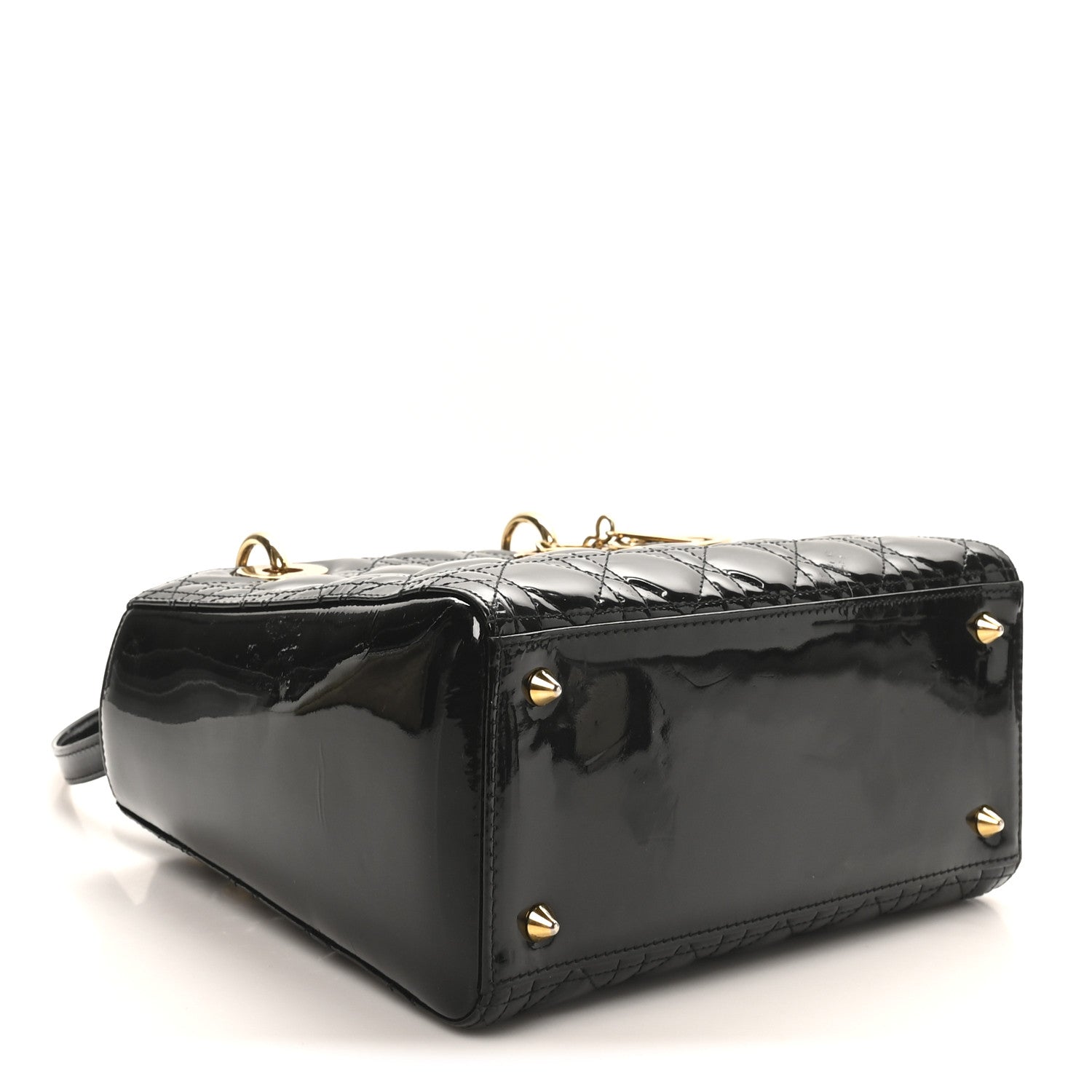 Christian Dior Patent Cannage Medium Lady Dior Black