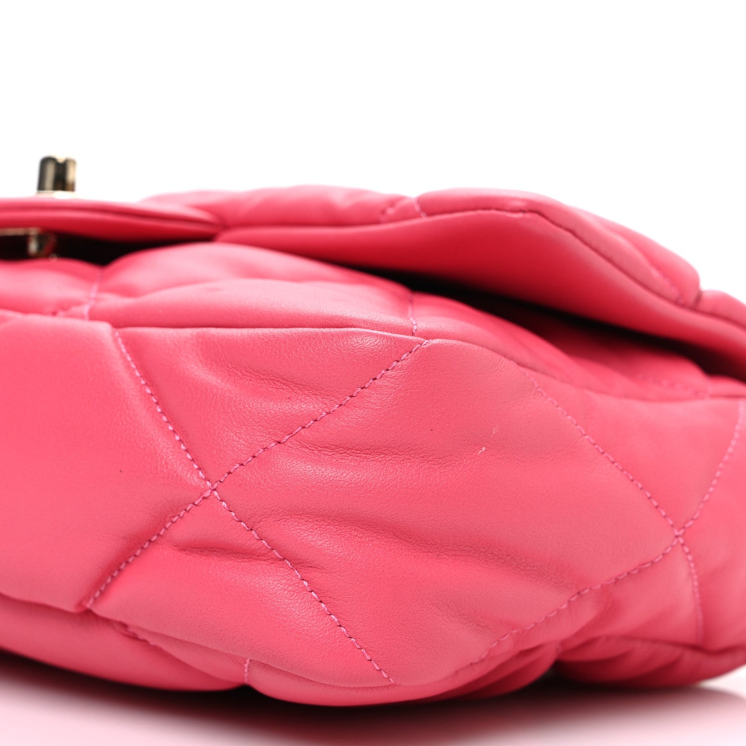 Chanel Calfskin Quilted Medium Bubbly Flap Pink