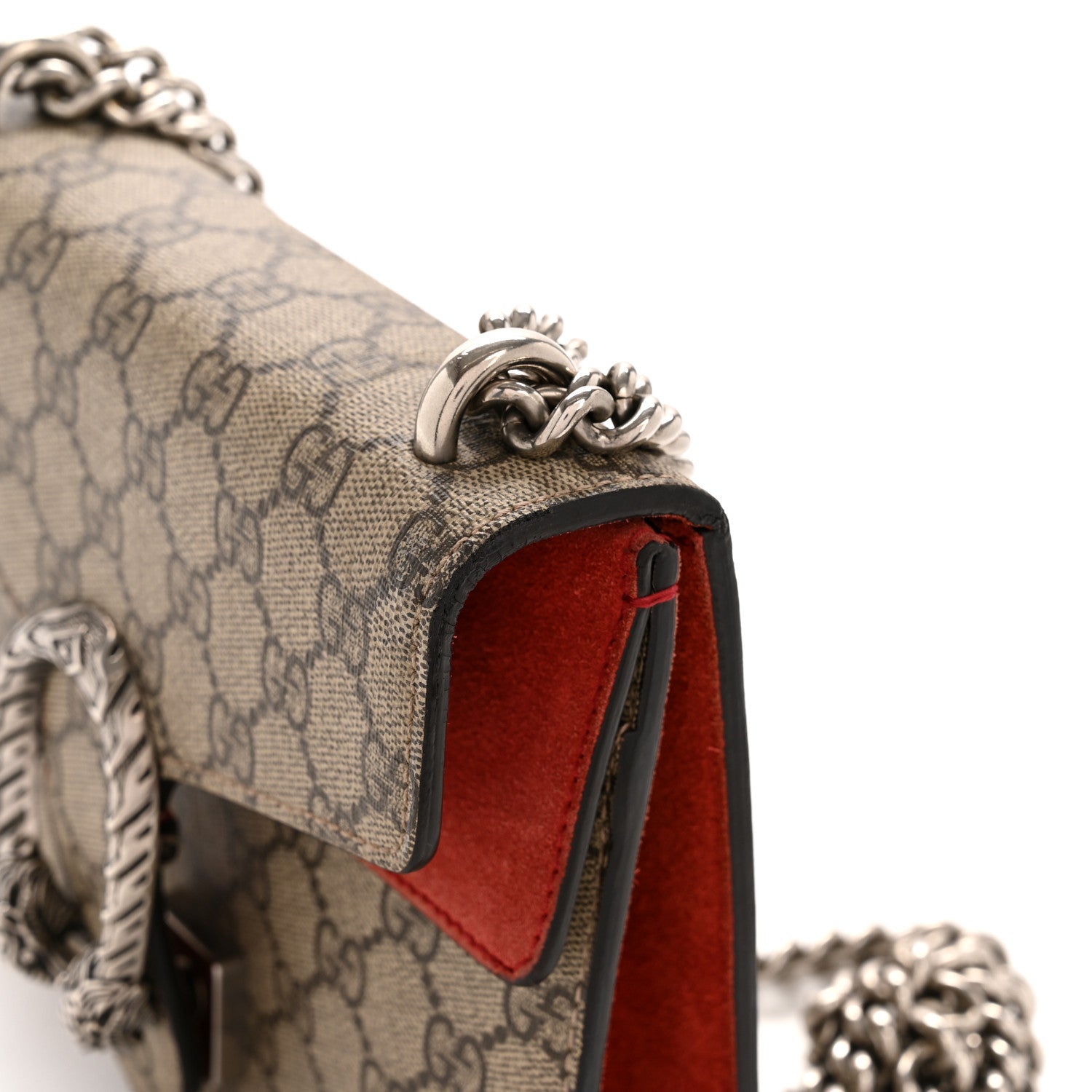 Gucci GG Supreme Monogram Mini Dionysus Shoulder Bag Hibiscus Red