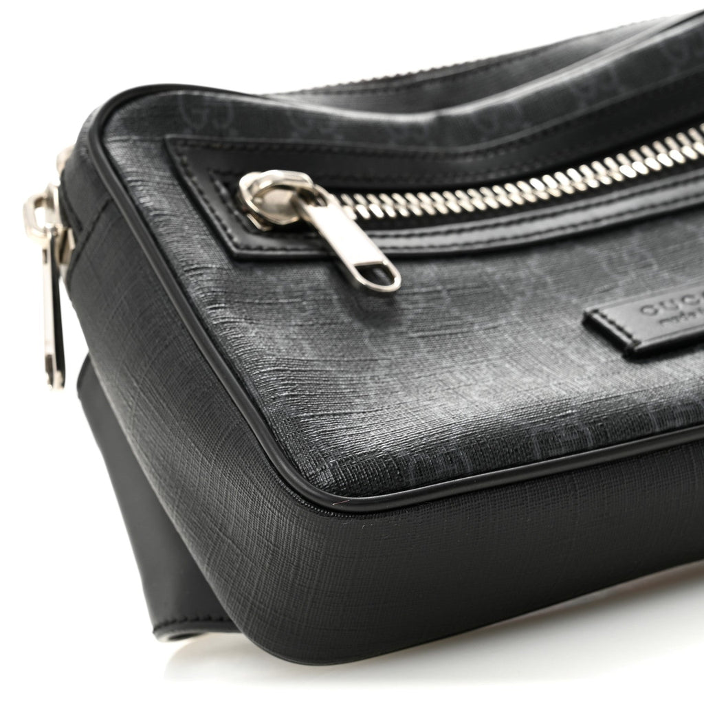 Gucci Soft GG Supreme Monogram Web Belt Bag Black Grey