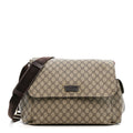 Gucci GG Plus Monogram Messenger Diaper Bag Dark Brown