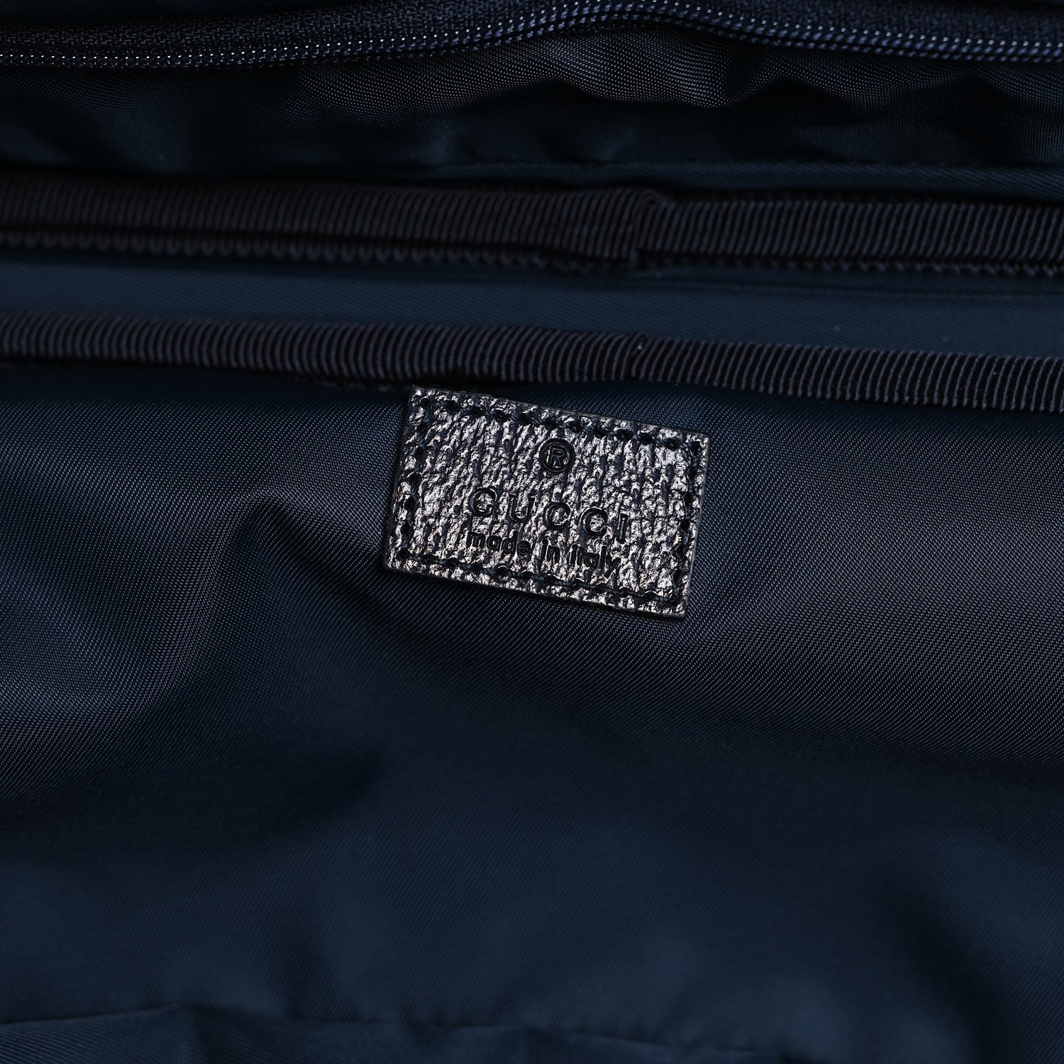 Gucci GG Supreme Monogram Textured Dollar Calfskin Web Small Savoy Cabin Trolley Beige Blue