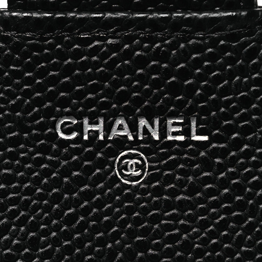 Caviar Quilted Large Gusset Flap Wallet Black