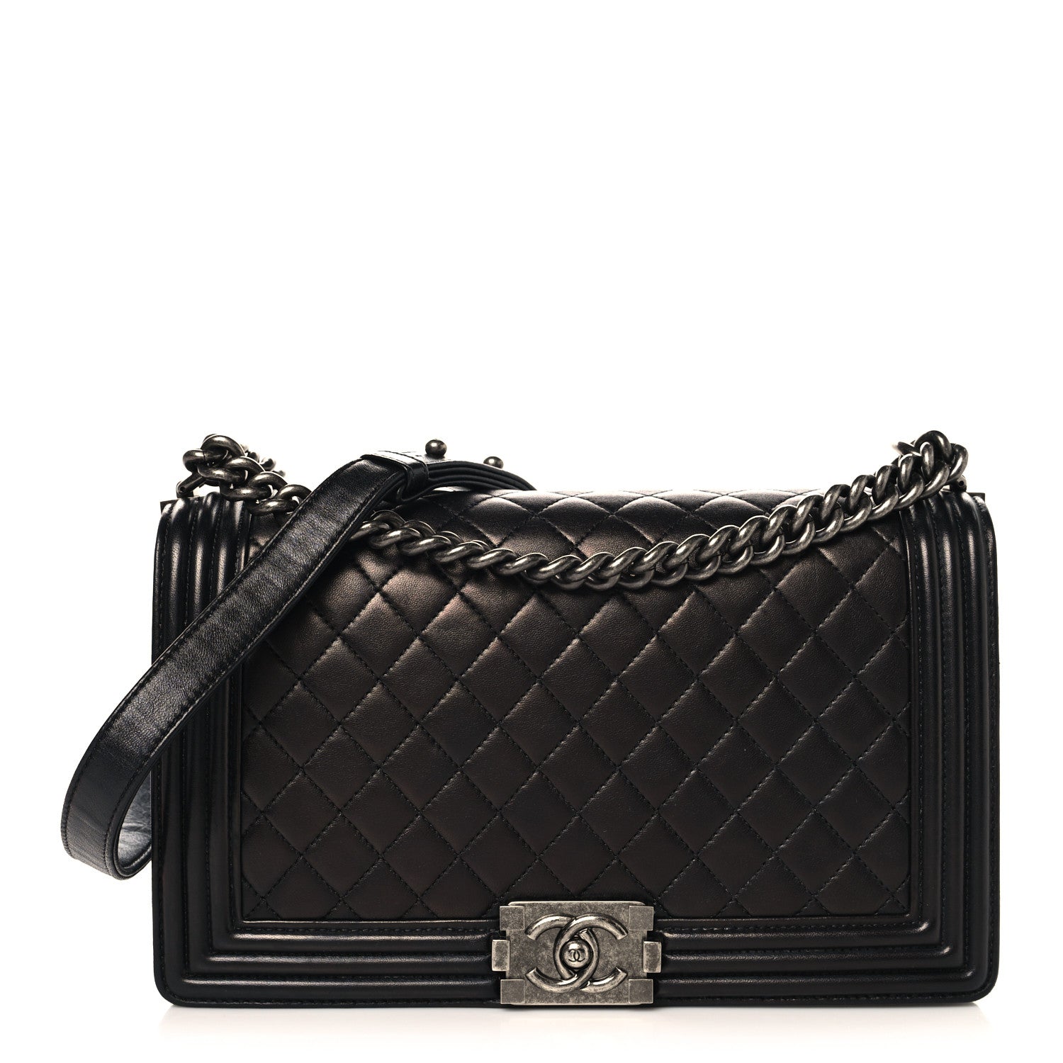 Chanel Lambskin Quilted New Medium Boy Flap Black