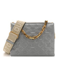 Louis Vuitton Metallic Lambskin Embossed Monogram Coussin PM Silver
