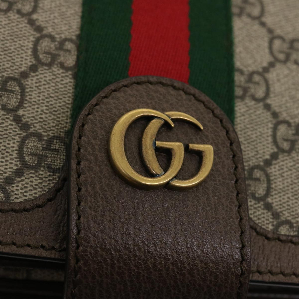 GUCCI GG Supreme Ophidia Web Sherry Line Shoulder Bag Beige  29884A