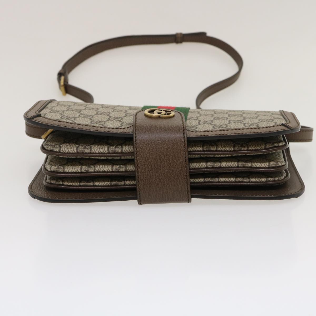GUCCI GG Supreme Ophidia Web Sherry Line Shoulder Bag Beige  29884A