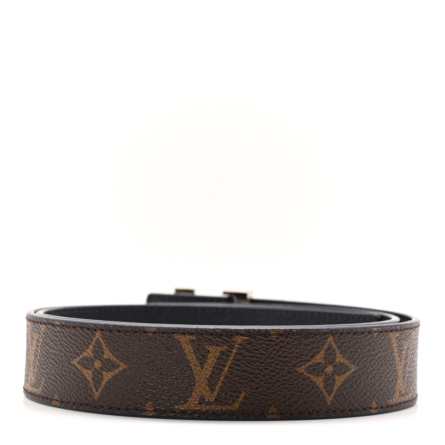 Louis Vuitton Calfskin Monogram 30mm LV Initiales Reversible Belt 80 32 Marine