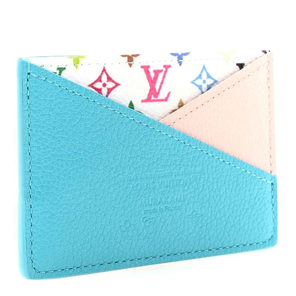 Louis Vuitton LV X TM Monogram Multicolor Criss-Cross Card Holder Kabira Blue Rose
