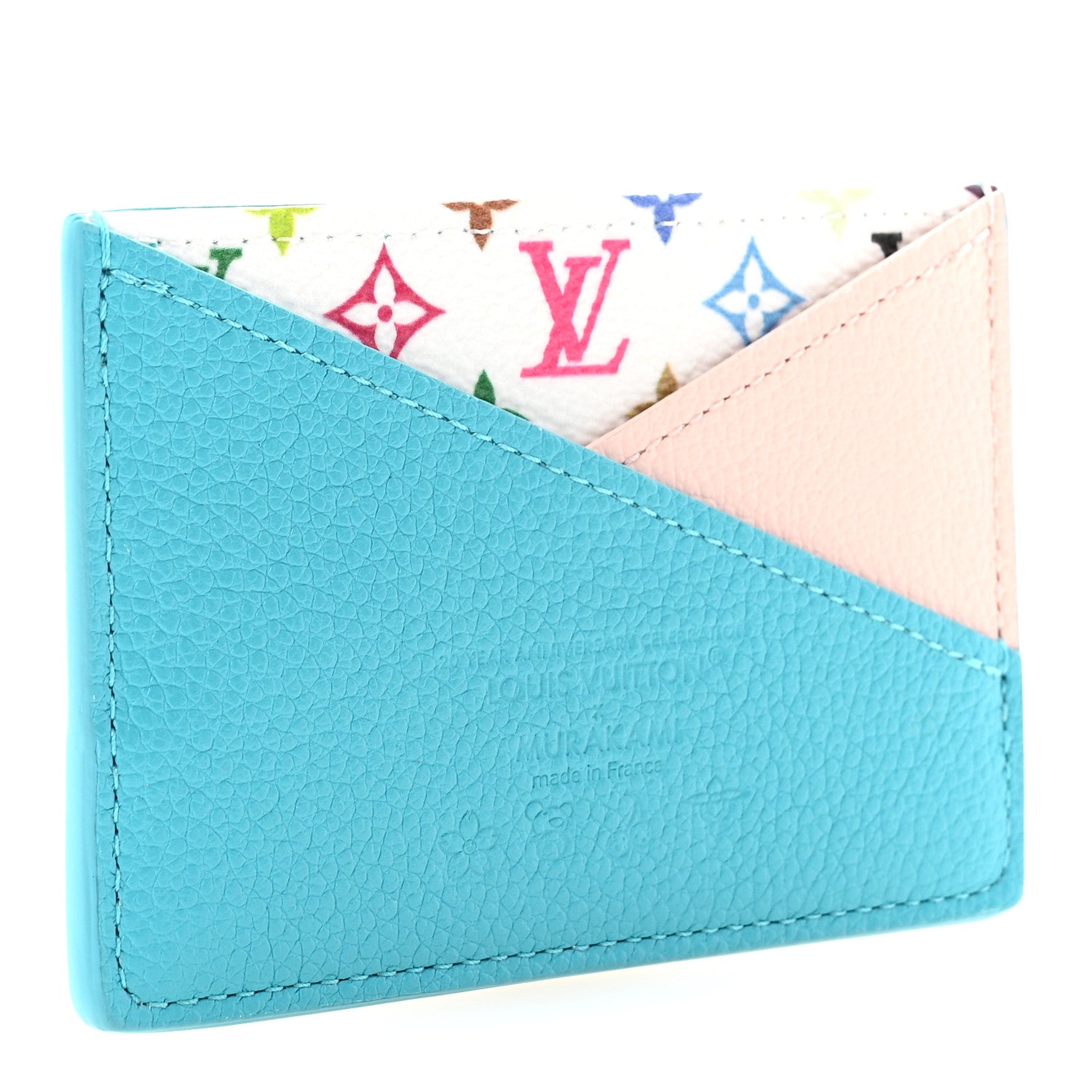 Louis Vuitton LV X TM Monogram Multicolor Criss-Cross Card Holder Kabira Blue Rose